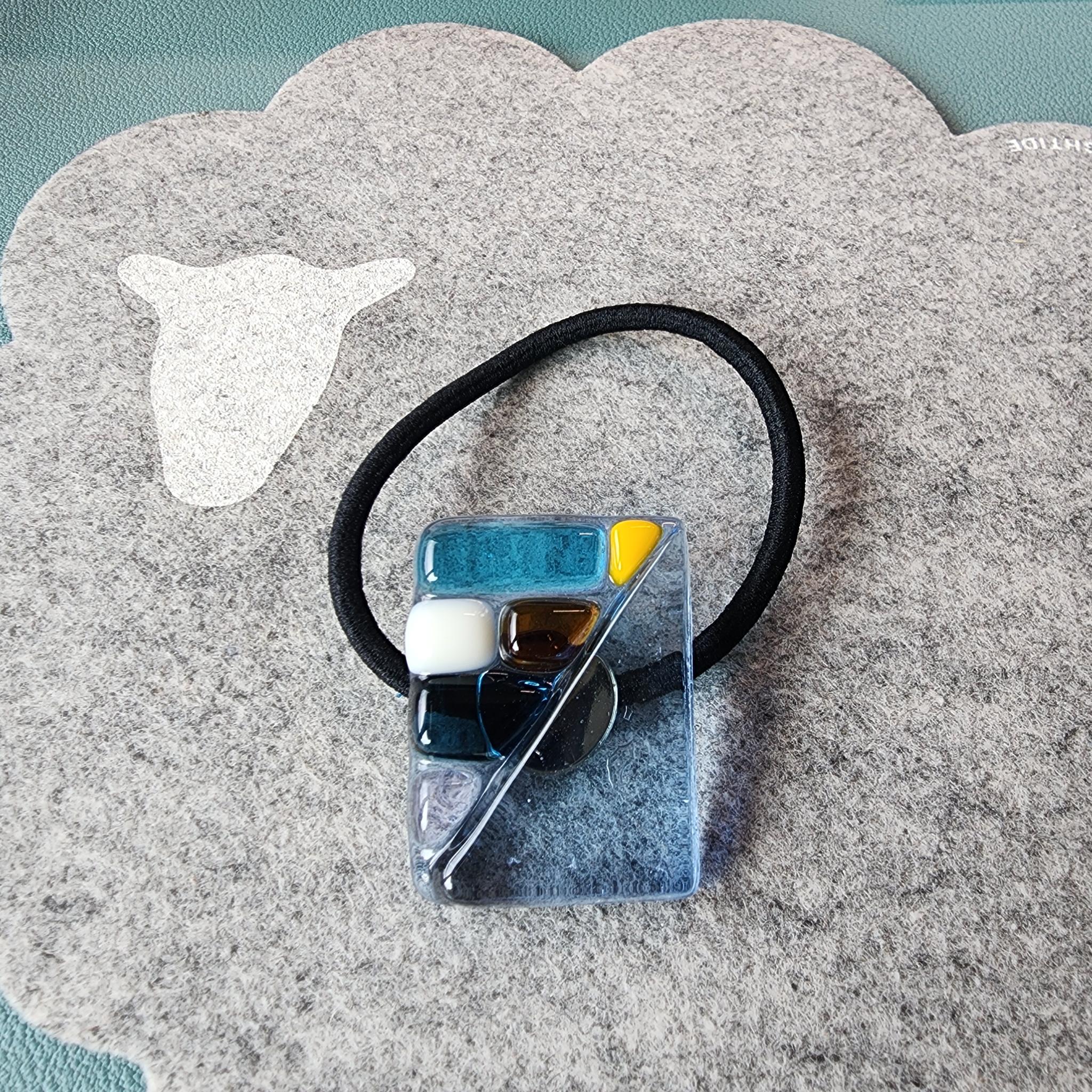 モザイクガラスのヘアゴム（１点もの）