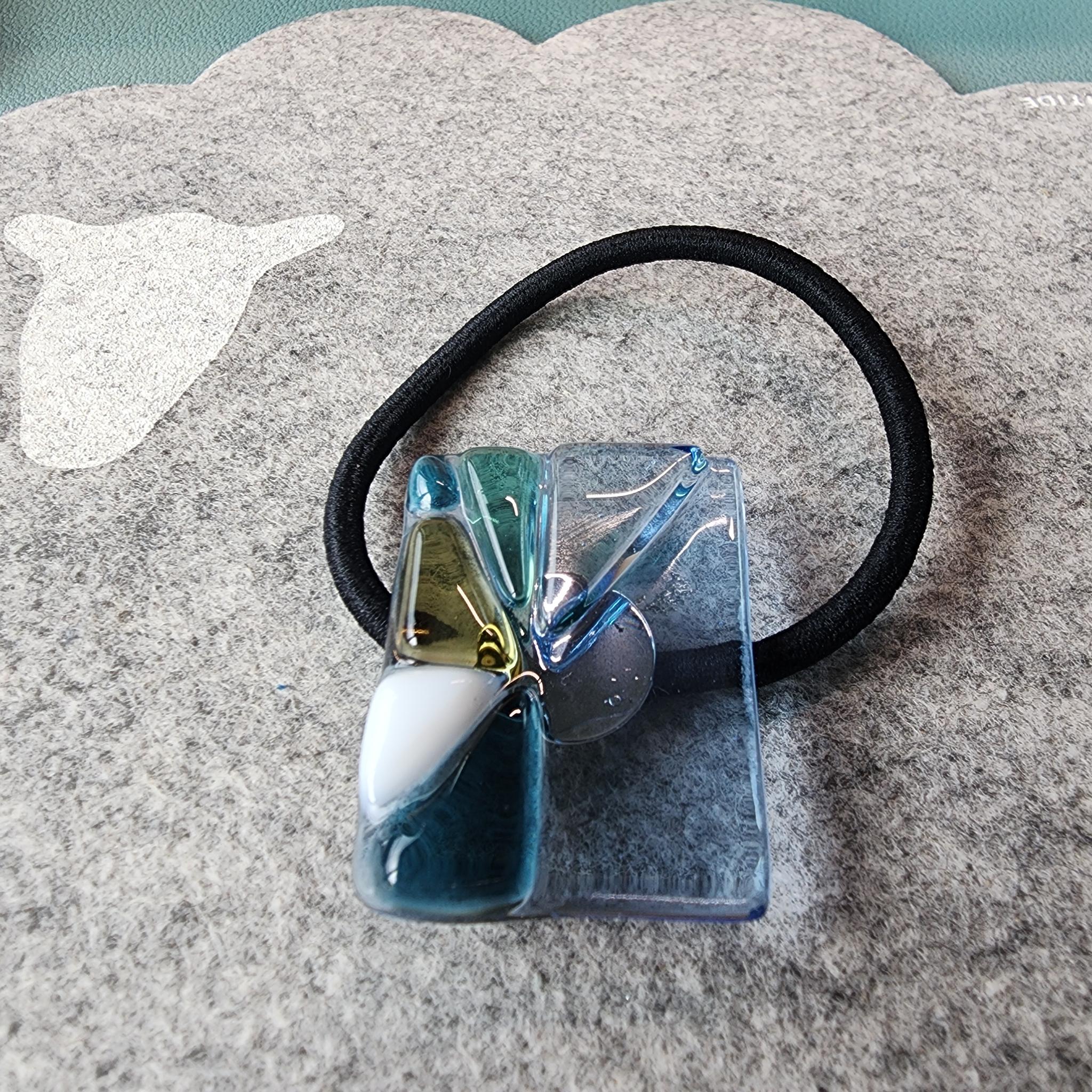 モザイクガラスのヘアゴム（１点もの）裏研磨仕上げ | 2枚目