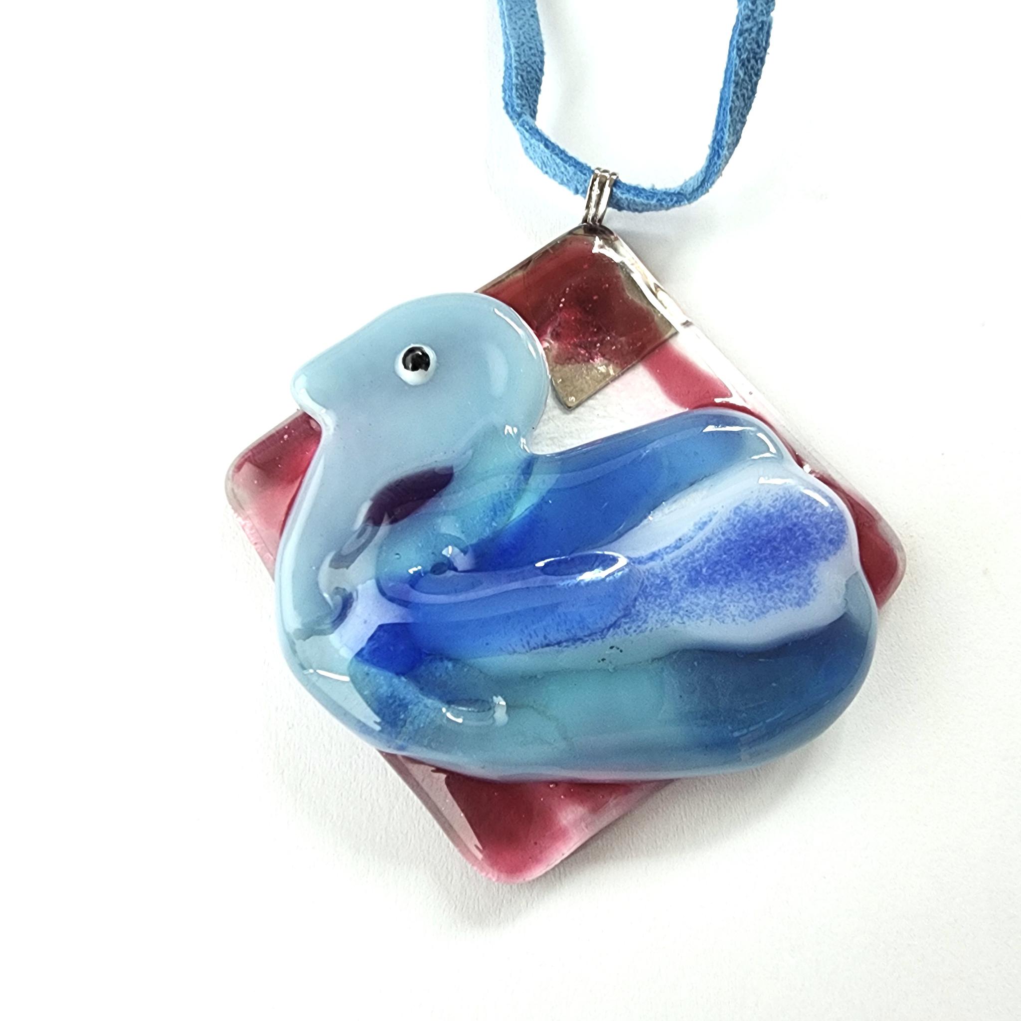 ガラスの鳥のペンダント（1点もの） | 3枚目