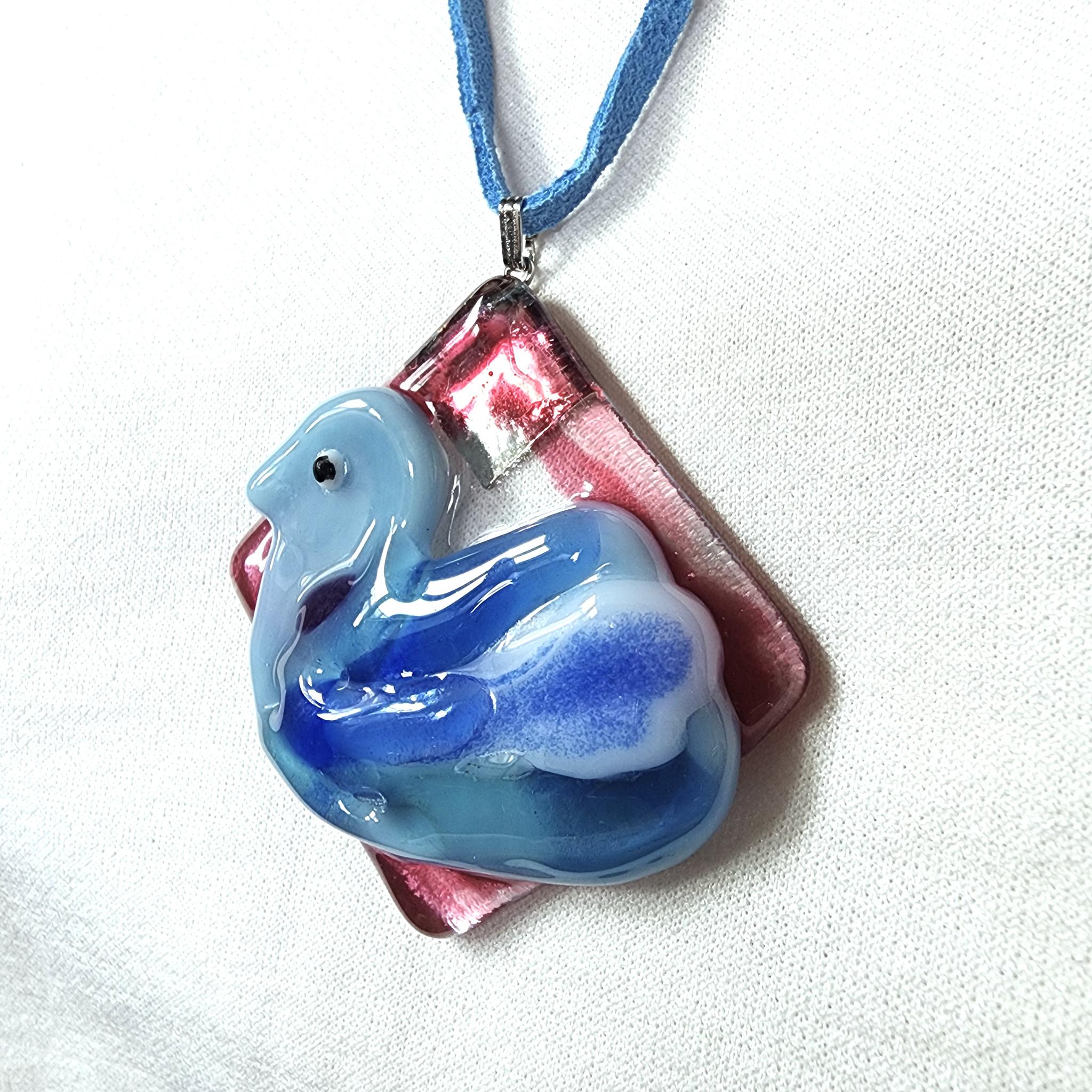 ガラスの鳥のペンダント（1点もの） | 4枚目